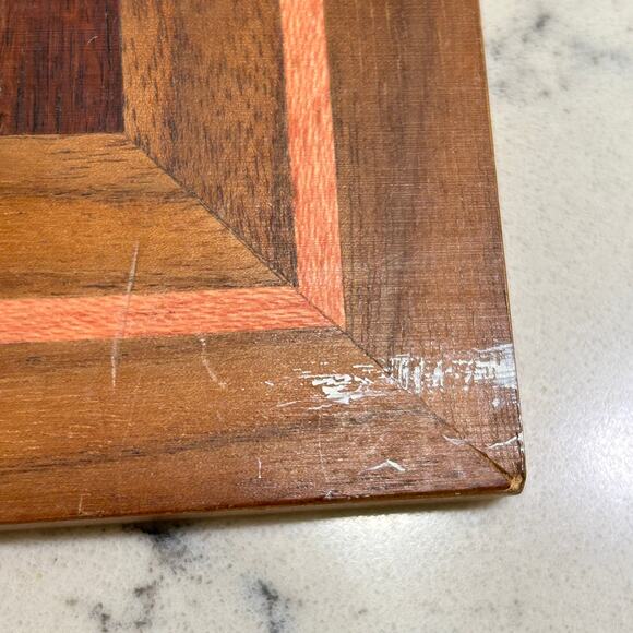 Wood Inlay Marquetry Panel European Coastal Scene Italy 16" x 12" Handcraafted - Picture 2 of 9